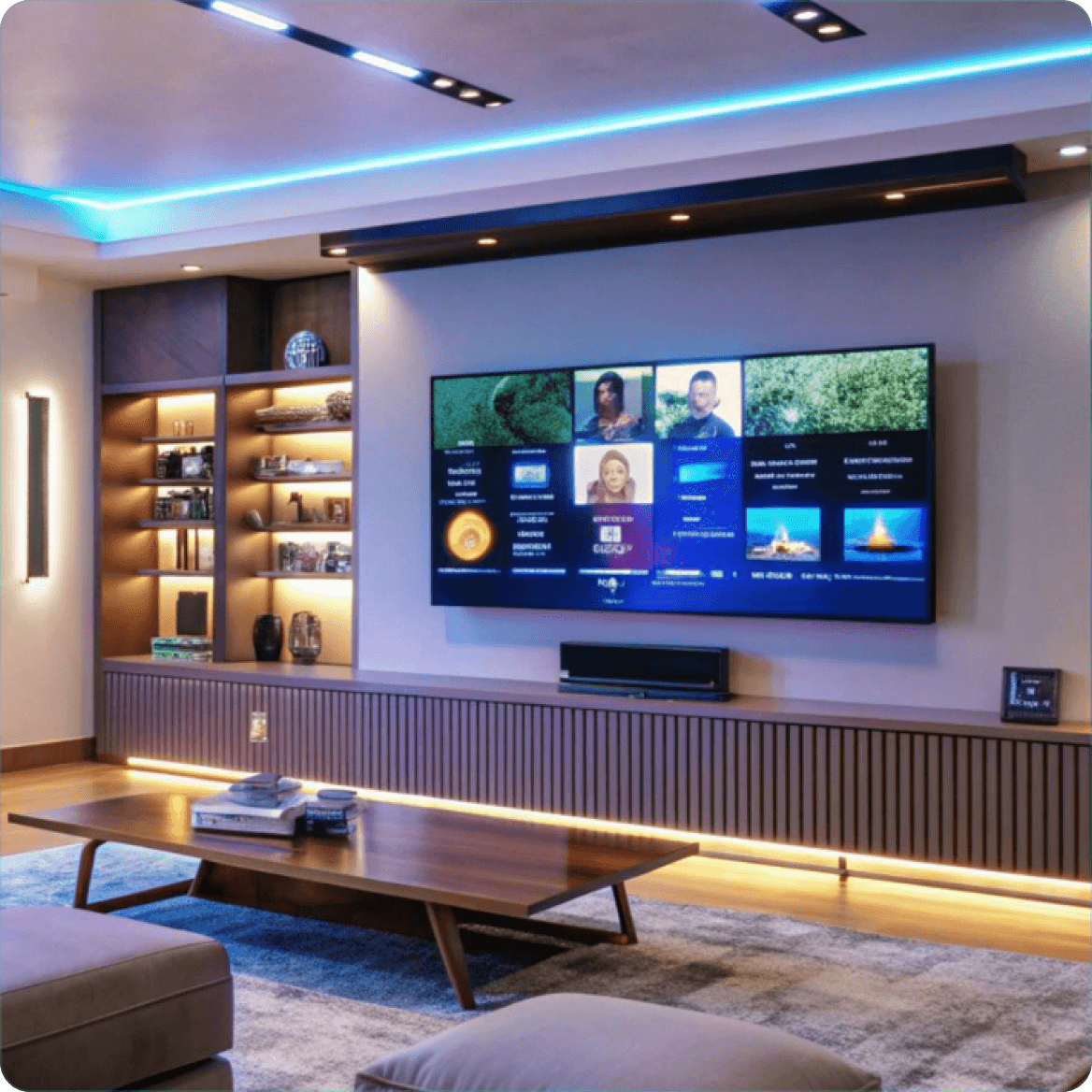 Smart TV in a modern guest room