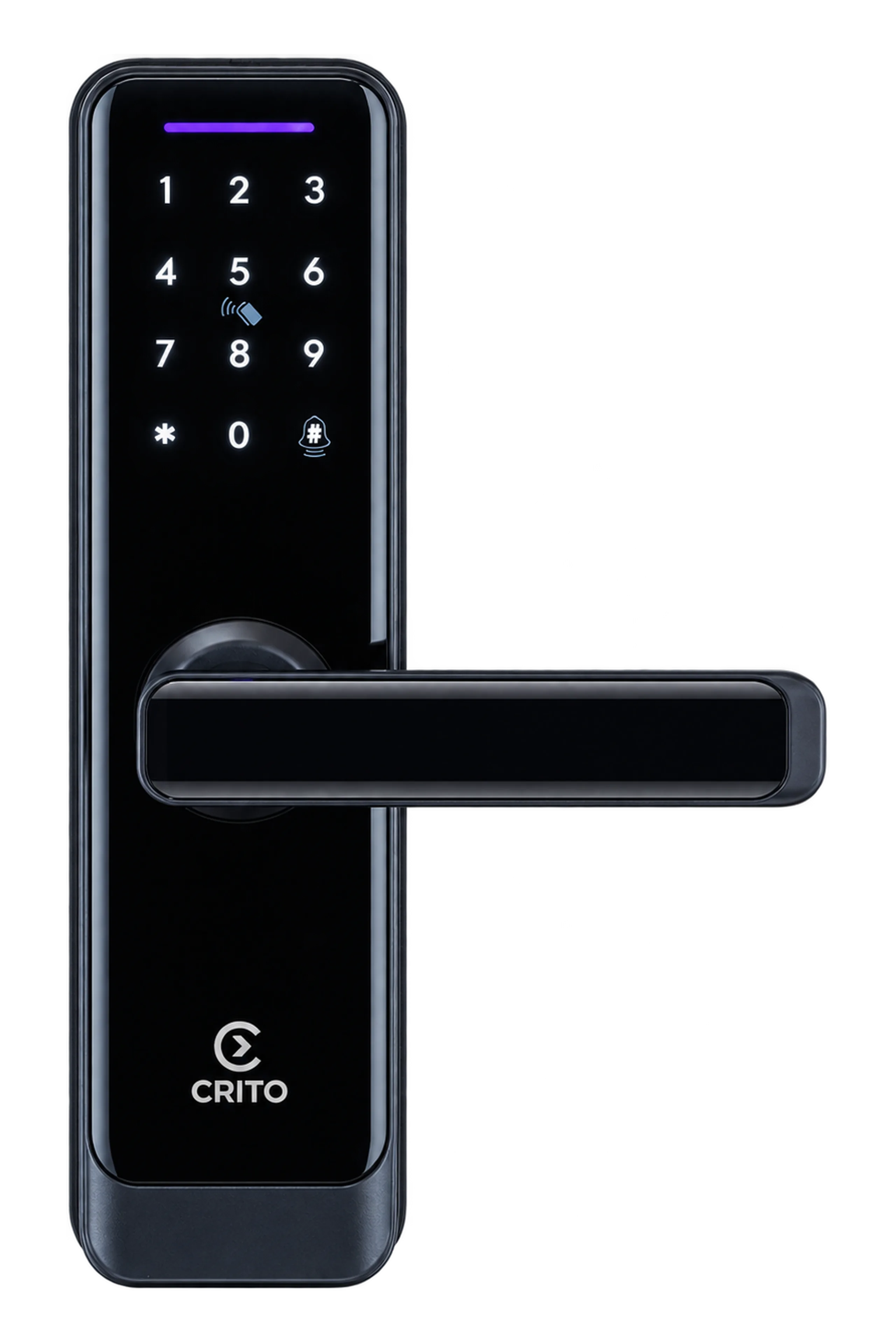 Crito Lock A270 digitales Türschloss mit PIN-Tastatur und Kartenfeld, Frontansicht