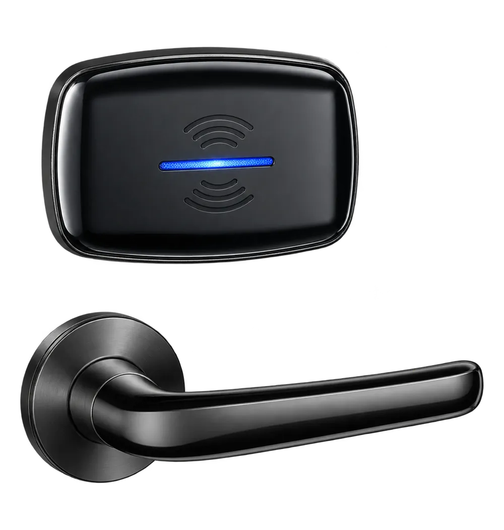 Crito Lock X1, eckiges Lesefeld mit Leuchtanzeige, mit getrennt montiertem Türgriff